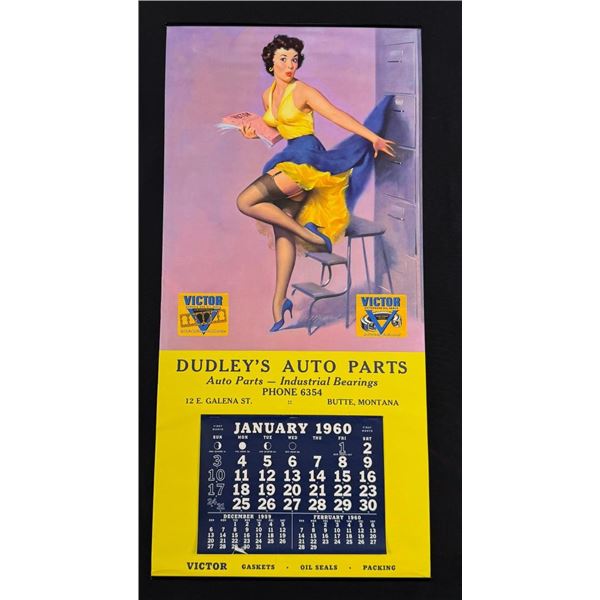 1960 Butte Montana Dudleys Auto Pinup Calendar