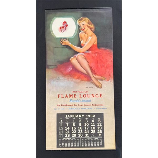 1952 Missoula Montana Flame Lounge Calendar