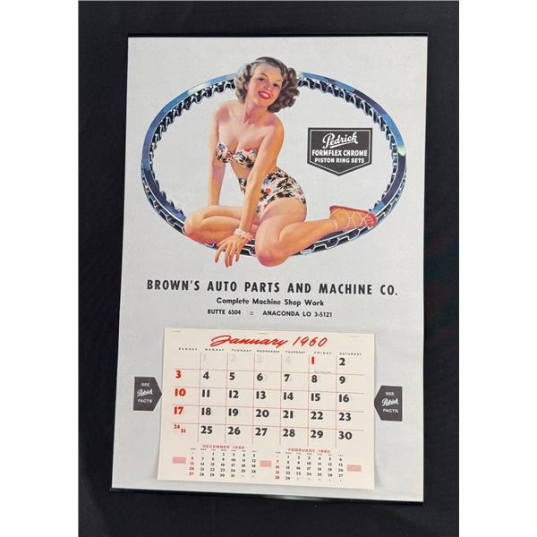 1960 Anaconda Montana Browns Auto Pinup Calendar