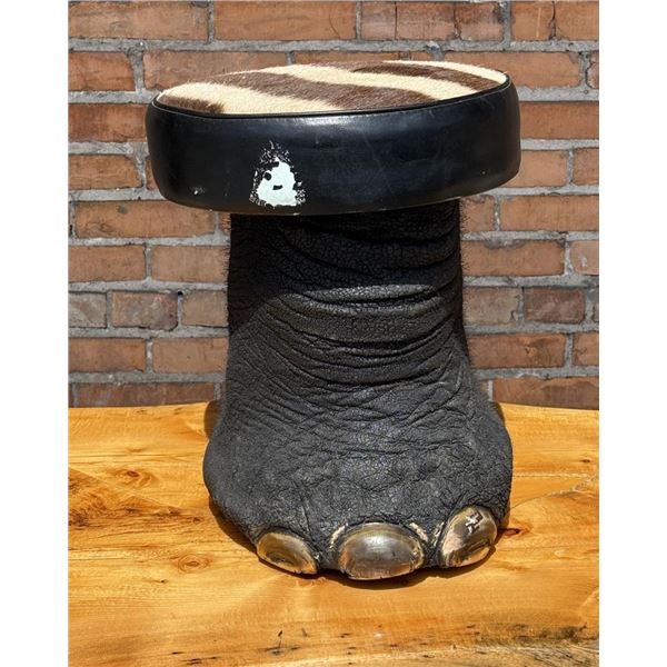 Trophy Room Taxidermy Elephant Foot Stool