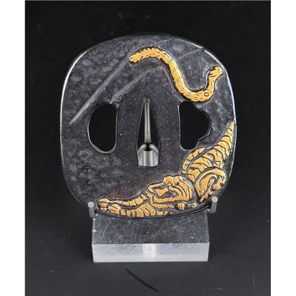 Antique Japanese Samurai Sword Iron Tsuba