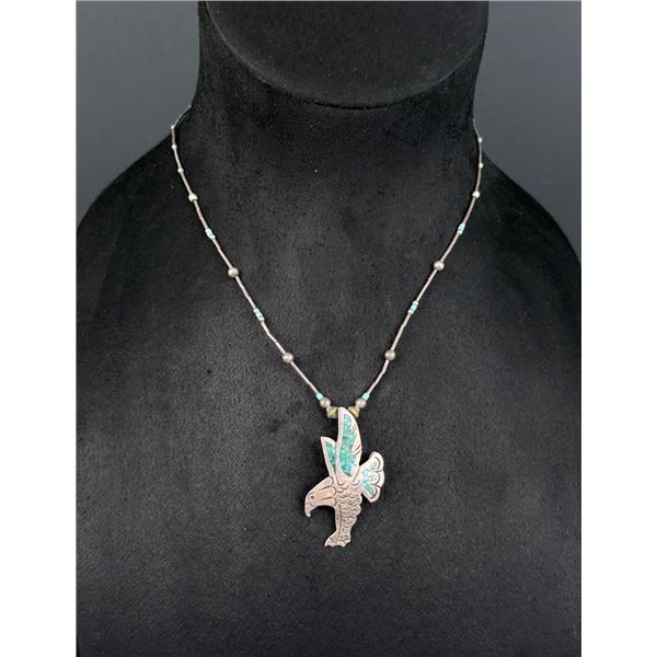 Jimmie Nezzie Navajo Sterling Eagle Necklace