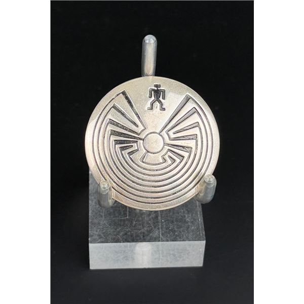 Hopi Sterling Silver Man in the Maze Brooch