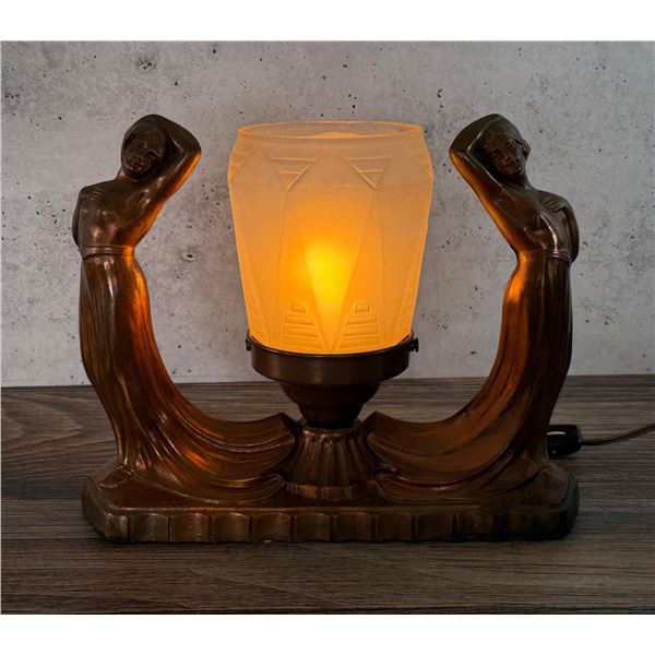 Art Deco Nude Egyptian Revival Lamp