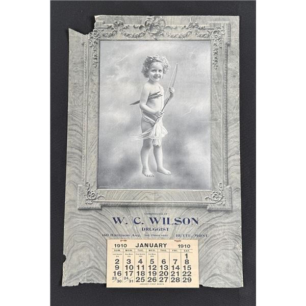 1910 Butte Montana W.C. Wilson Druggist Calendar