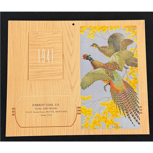 1941 Parrot Coal Co Butte Montana Calendar
