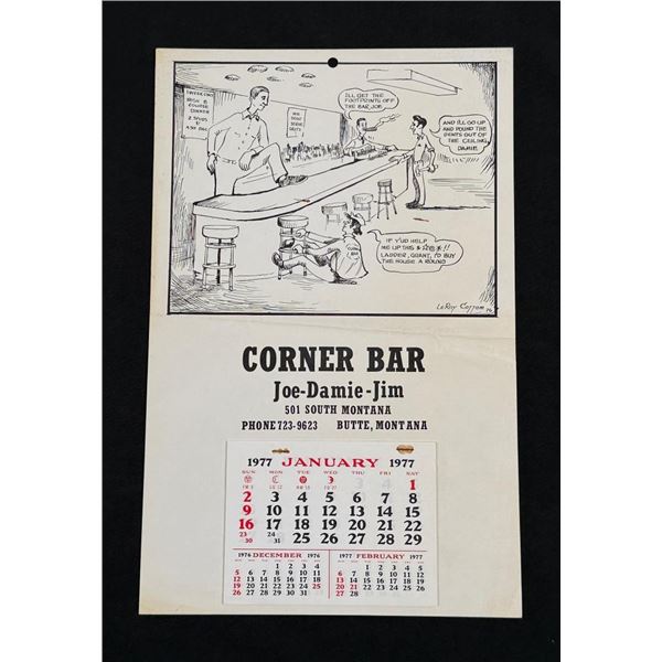 1977 Butte Montana Corner Bar Calendar
