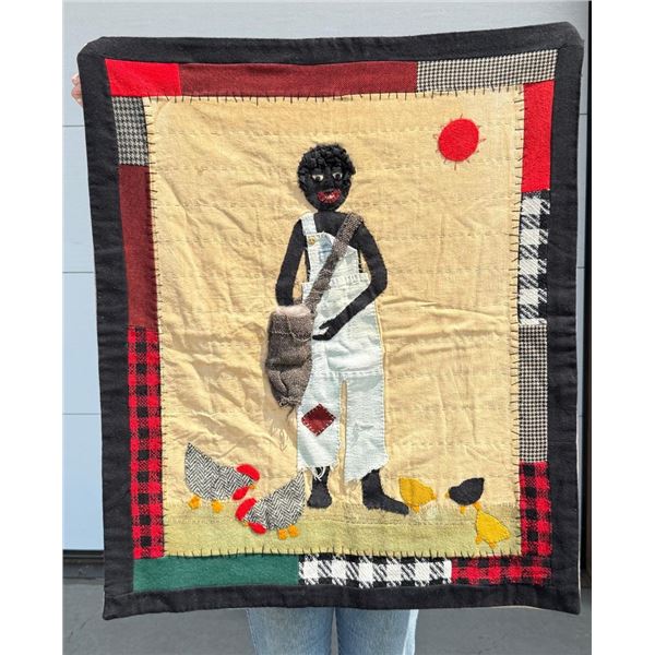 Folk Art Cotton Picker Black Americana Quilt