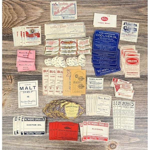 Collection of Butte Montana Pharmacy Labels