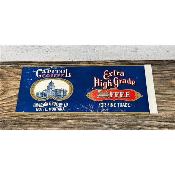 Butte Montana Capitol Coffee Tin Label