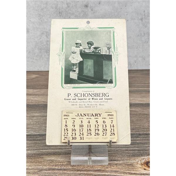 1911 Walkerville Montana Grocery Calendar