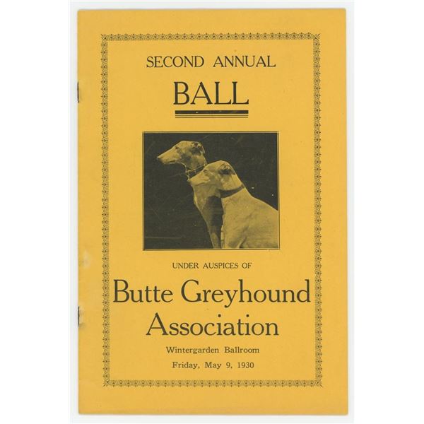 1930 Butte Montana Greyhound Association Booklet