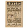 Image 1 : Butte Montana Mrs Marie Evans Store Broadside