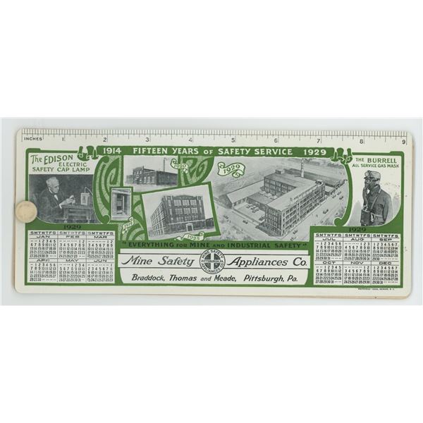 1929 Pittsburgh Pennsylvania Mine Safety Calendar