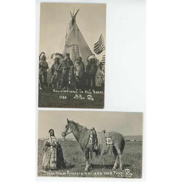 1918 Montana Sioux Indians RPPC Postcards