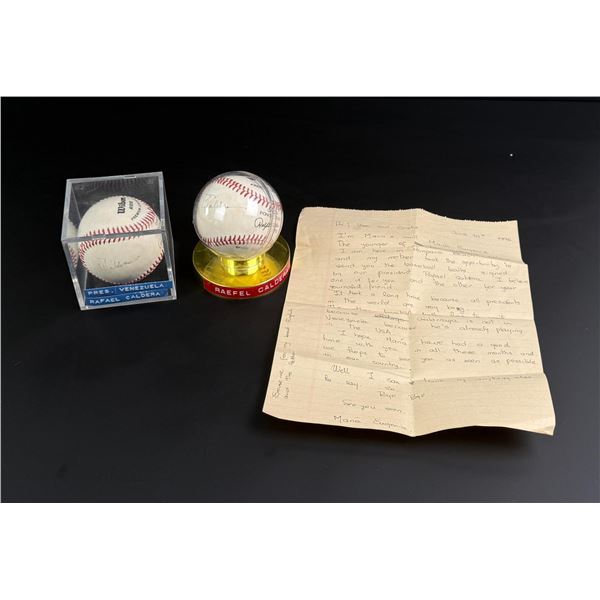 Pair of Rafael Caldera Signed Baseballs