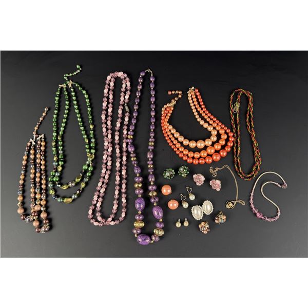 Collection of Beaded Necklaces and Earrings