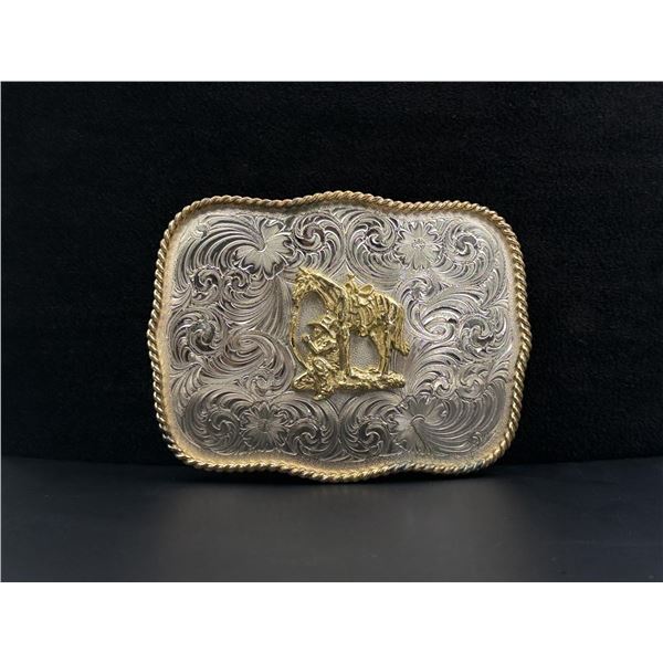 Montana Silversmiths Cowboy Horse Belt Buckle