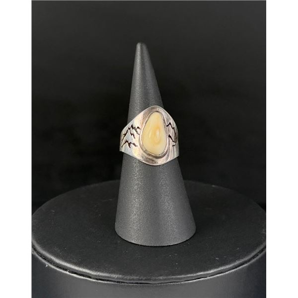 Sterling Silver Montana Elk Ivory Tooth Ring
