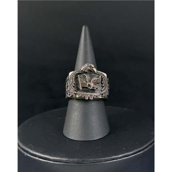 Sterling Silver Patriotic Eagle Ring