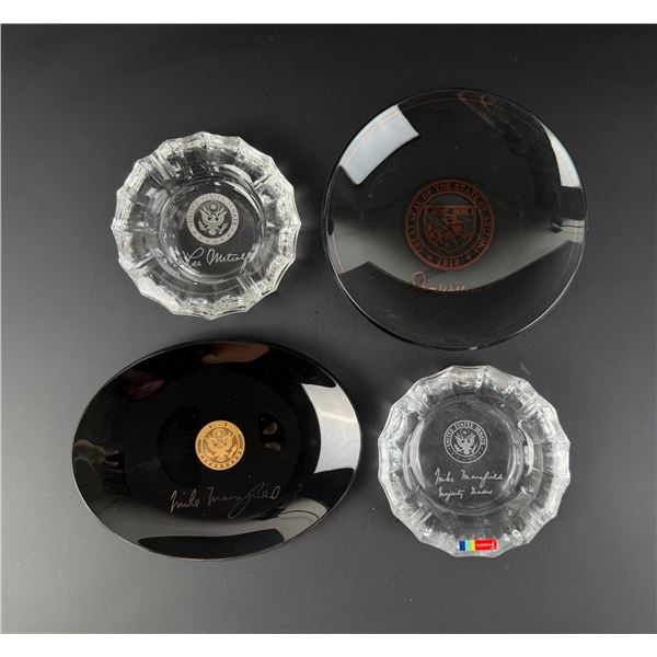 Collection of Montana Senator Dishes Ashtrays
