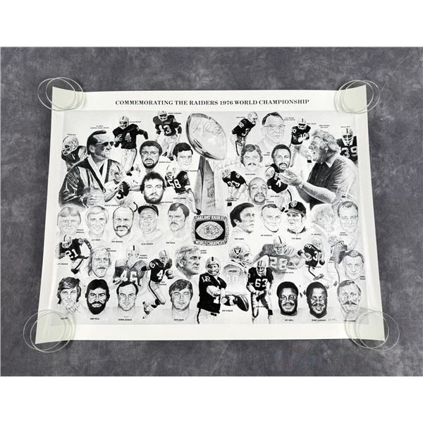 1976 Signed Oakland Raiders Championship Poster