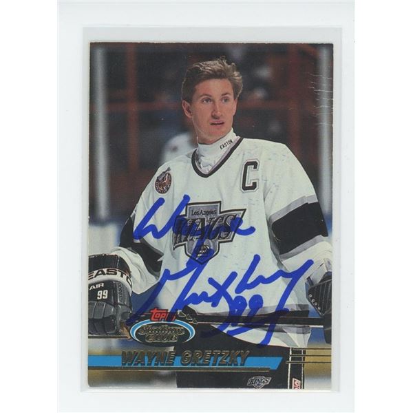 Wayne Gretzky Signed Topps Stadium Club Card