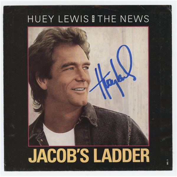 Huey Lewis Signed 45 Record Cover