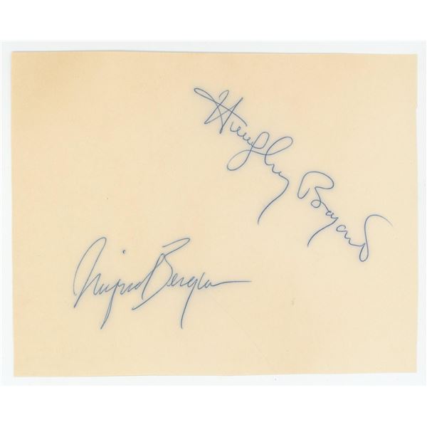 Humphrey Bogart Ingrid Bergman Signed Card
