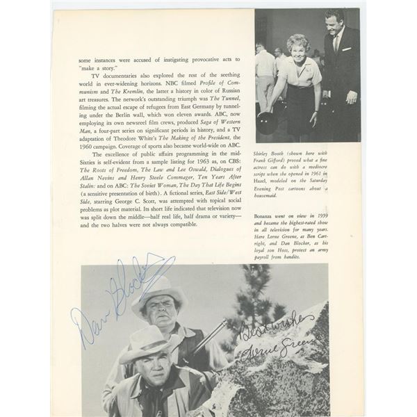 Bonanza Actor Signed Magazine Page