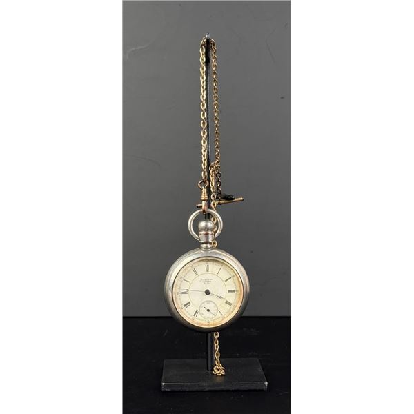 Waltham Crescent St. Coin Silver Pocket Watch