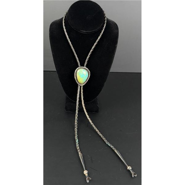 Navajo Sterling Silver Turquoise Bolo Tie