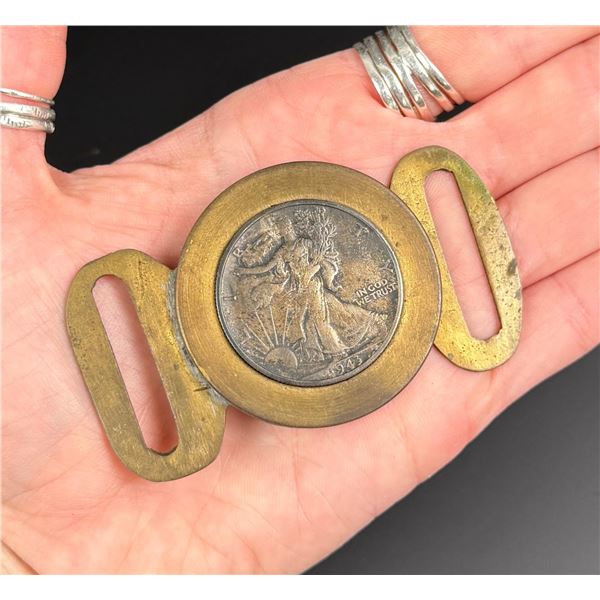 1943 Walking Liberty Silver Half Dollar Buckle
