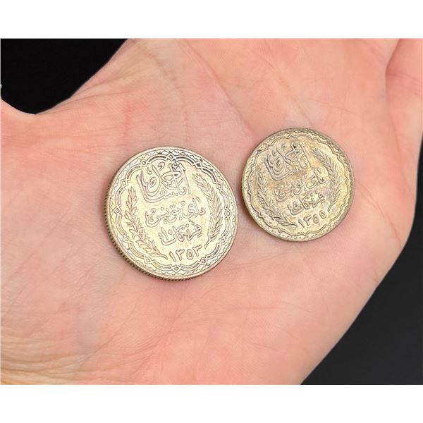 French Tunisia Silver Franc Coins