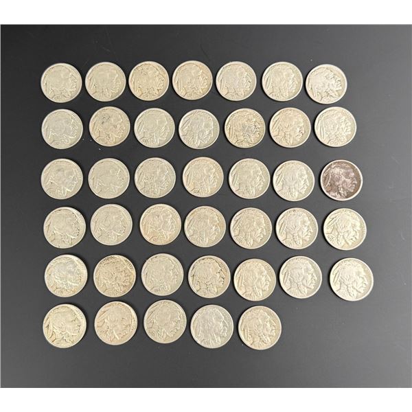 Collection of 40 Buffalo Nickels