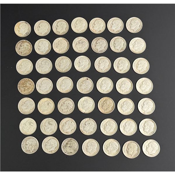 Collection of 49 Roosevelt Silver Dimes
