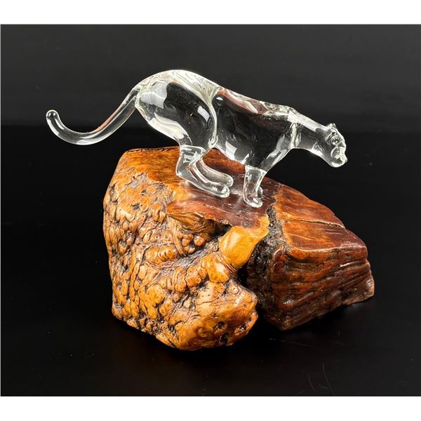 Shawn Tsai Cougar Art Glass Mountain Lion