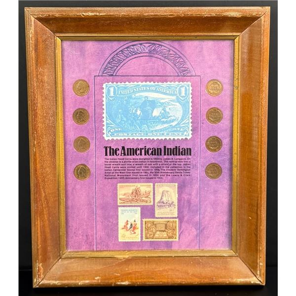 American Indian Head Pennies and Stamp
