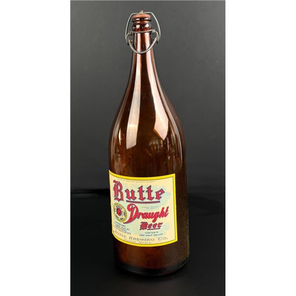Butte Montana Draught Beer Half Gallon Bottle