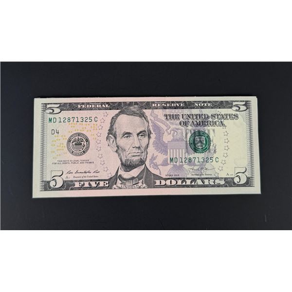 $80 Face Sequential $5 Bills Booklet Money Pad