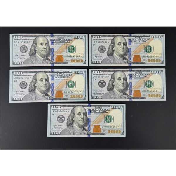 $500 Face Value $100 US Star Notes