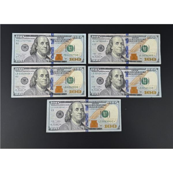 $500 Face Value $100 US Star Notes