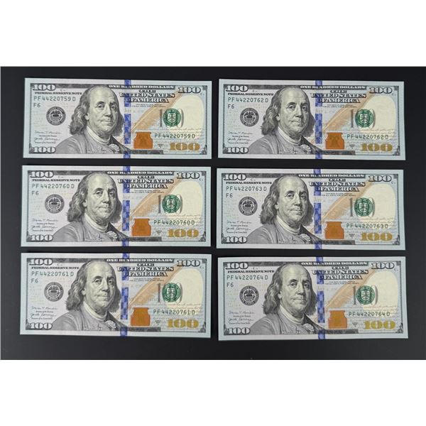 $600 Face Value $100 US Sequential Notes