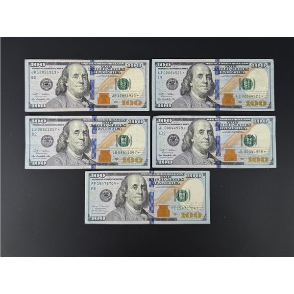 $500 Face Value $100 US Star Notes
