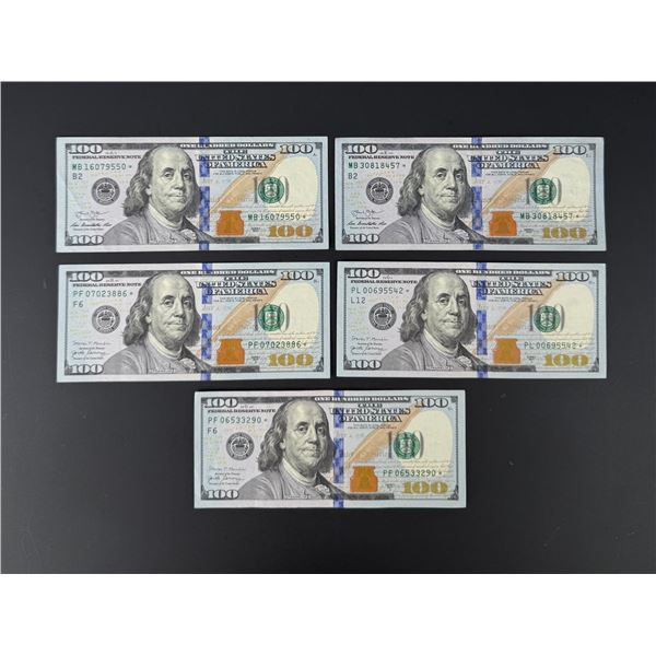 $500 Face Value $100 US Star Notes