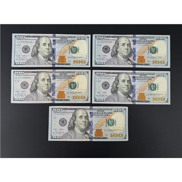 $500 Face Value $100 US Star Notes