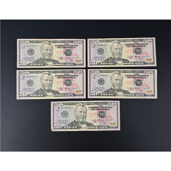 $250 Face Value $50 US Star Note Bills