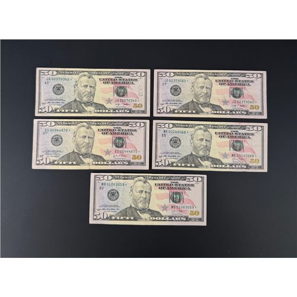 $250 Face Value $50 US Star Note Bills