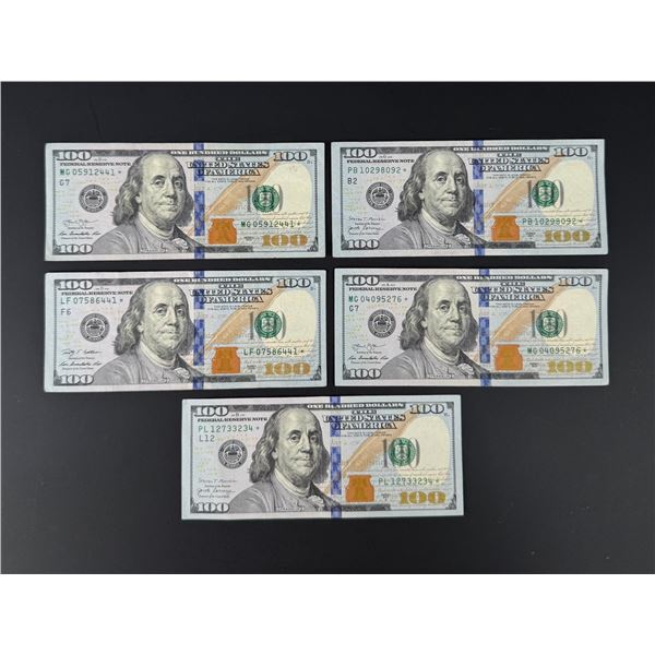$500 Face Value $100 US Star Note Bills