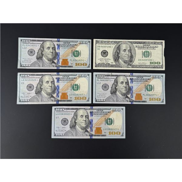 $500 Face Value $100 US Star Note Bills